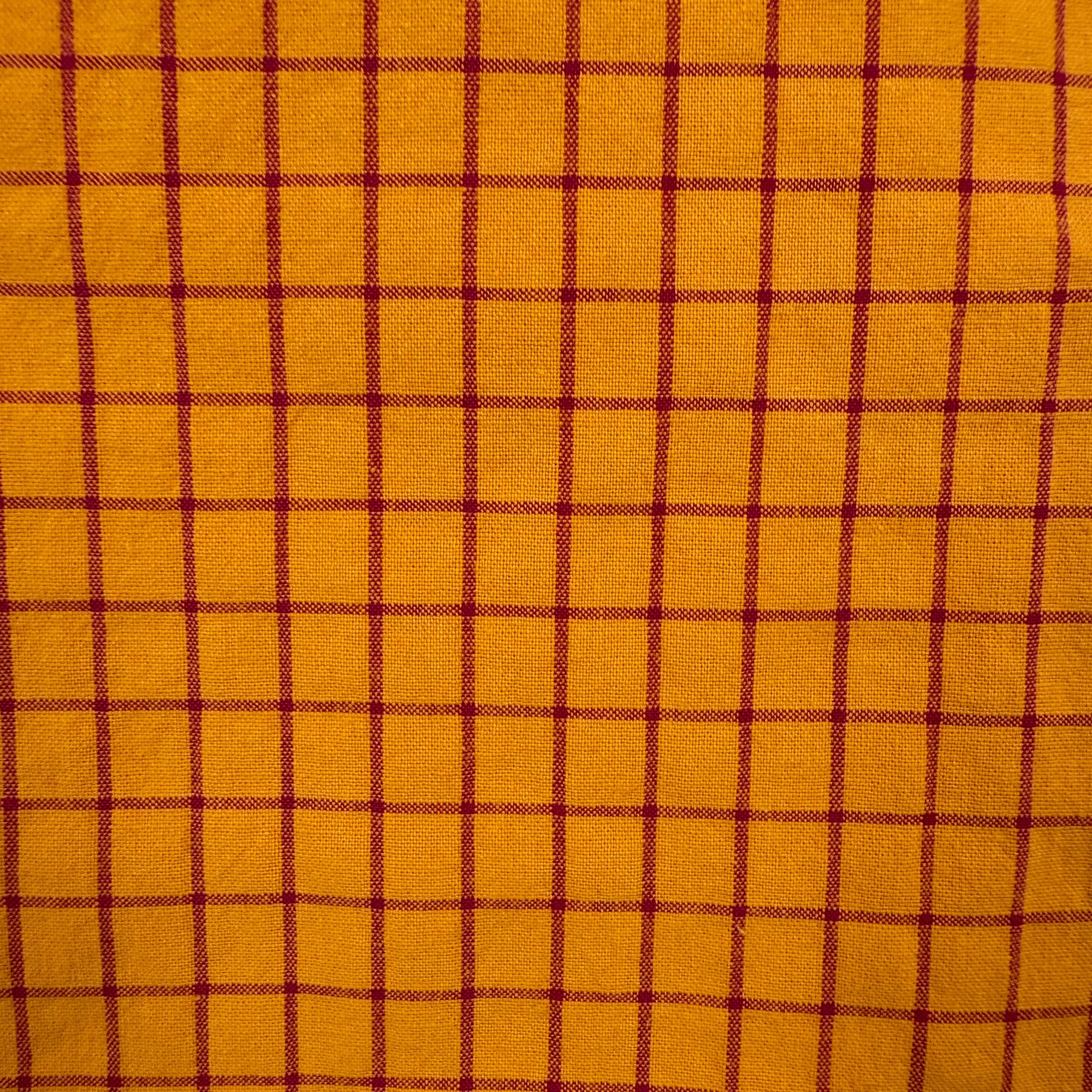 Tela 100% algodón cuadros naranja y rosa