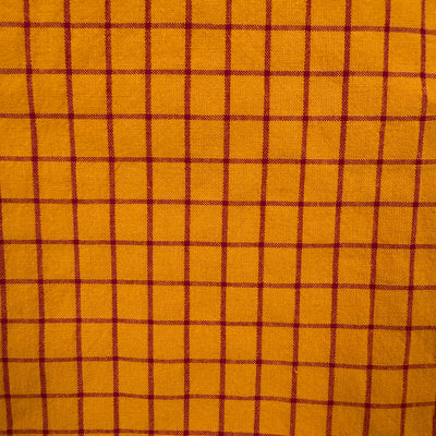 Tela 100% algodón cuadros naranja y rosa