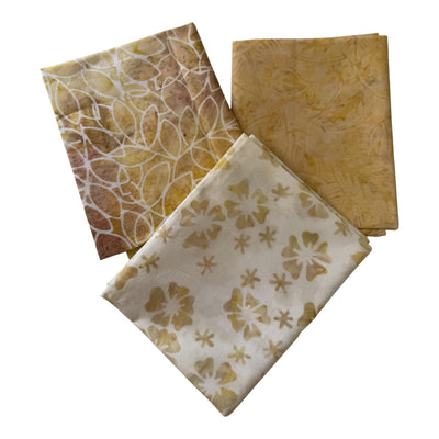 Tela batik óvalos entrelazados crema amarillo pálido