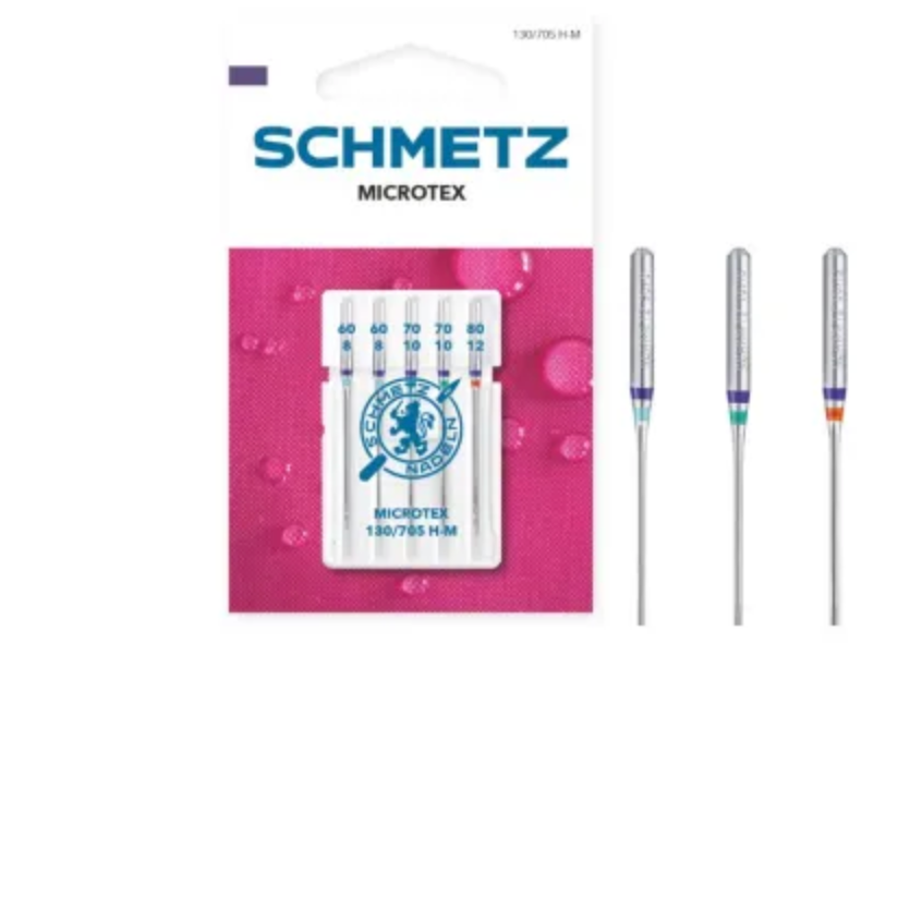 Aguja Schmetz Microtex 130/705 HM Surt. Nº60-Nº80 - Blister 5 und.