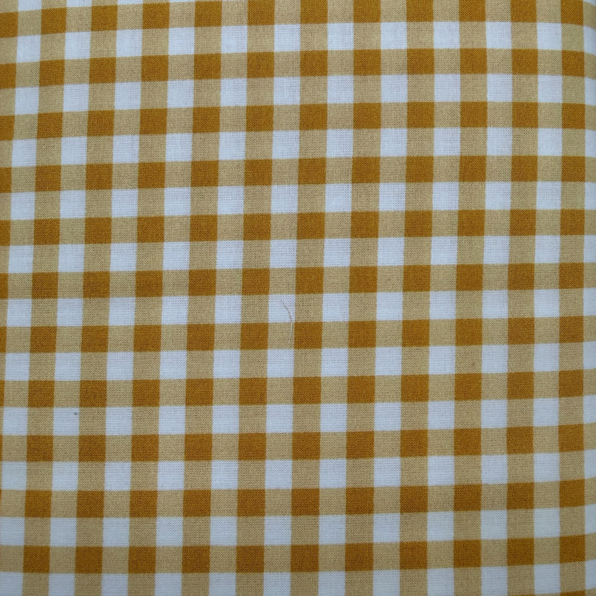 TELA POPELIN ALGODÓN 100% VICHY AMARILLO CERTIFICADO GOTS