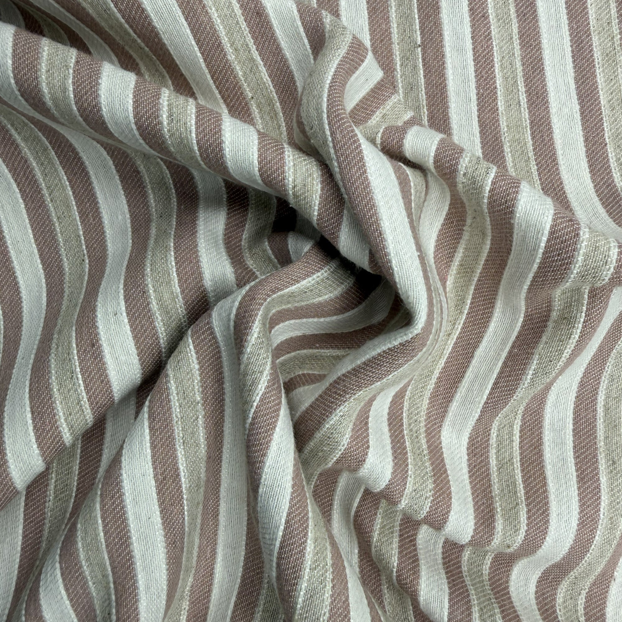 Loneta Rayas Nude y Rosa Ceniza · 50% Algodón 50% Poliéster · 280 cm