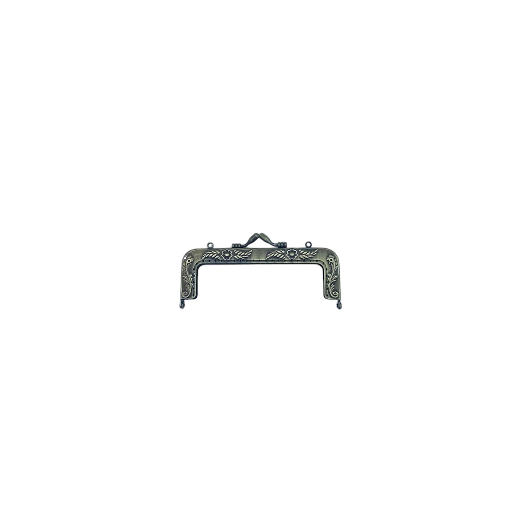 BOQUILLA METALICA PARA MONEDERO/BOLSO. ORO VIEJO. 12 CM
