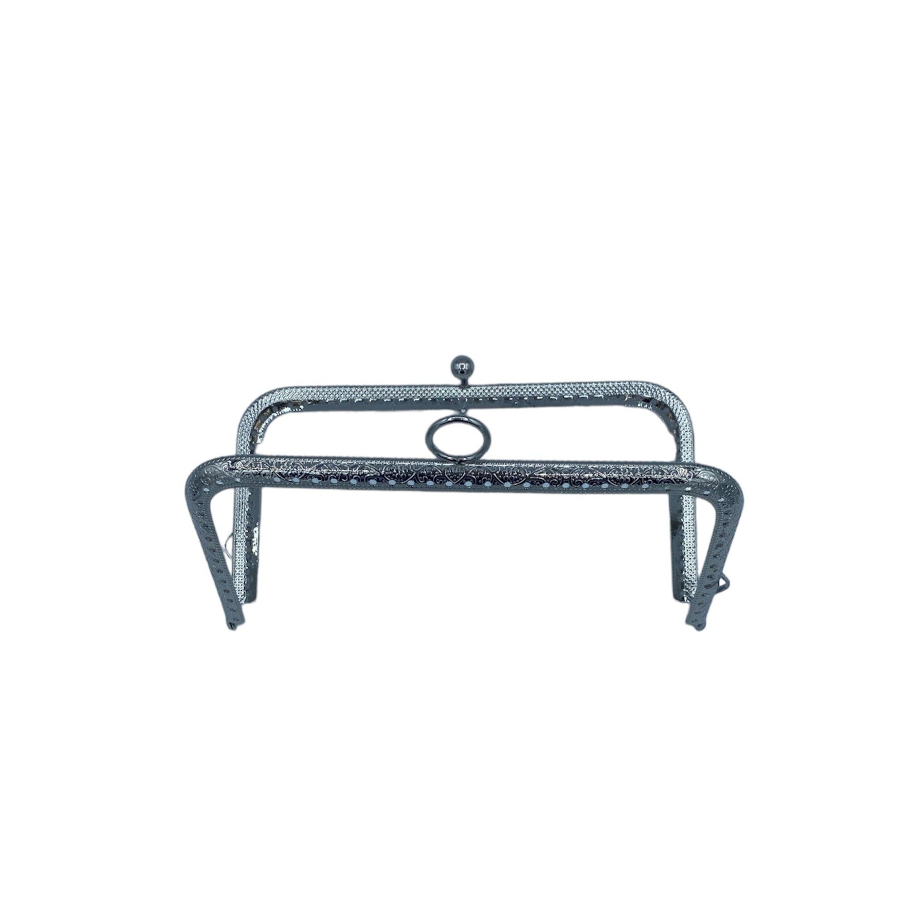 BOQUILLA METALICA PARA MONEDERO/BOLSO. PLATEADA. 15 CM