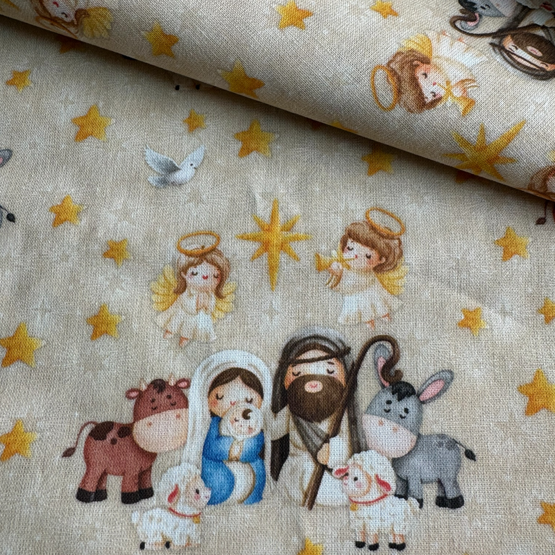 TELA ALGODON BELEN NAVIDAD