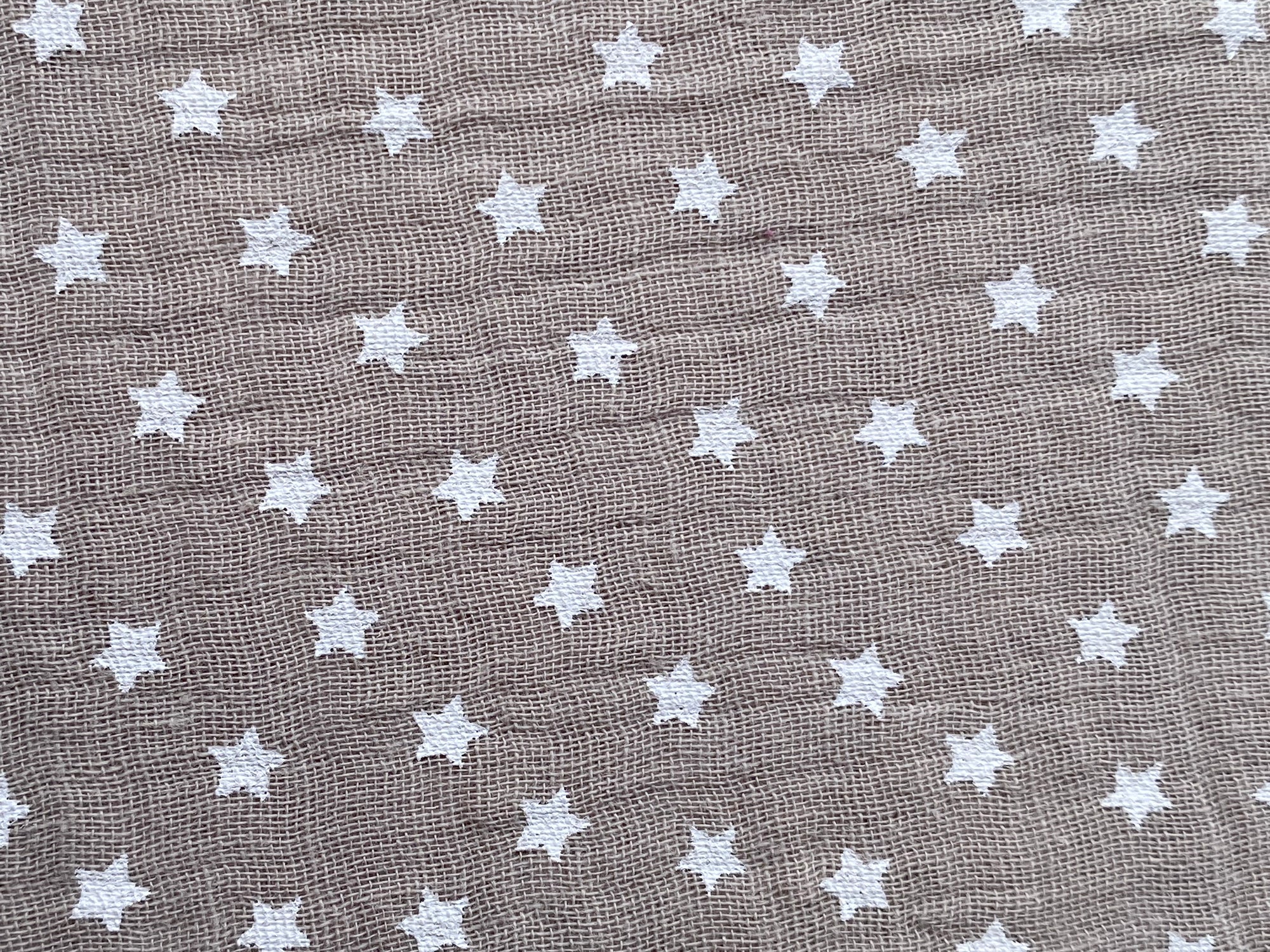 Tela doble gasa/muselina orgánica estampado estrellas Azul/Gris