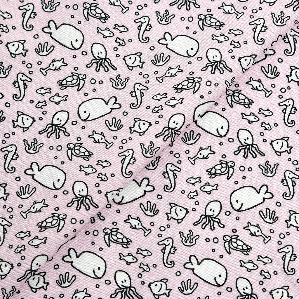 Tela 100% algodón estampado bajo el mar (6 MTRS)
