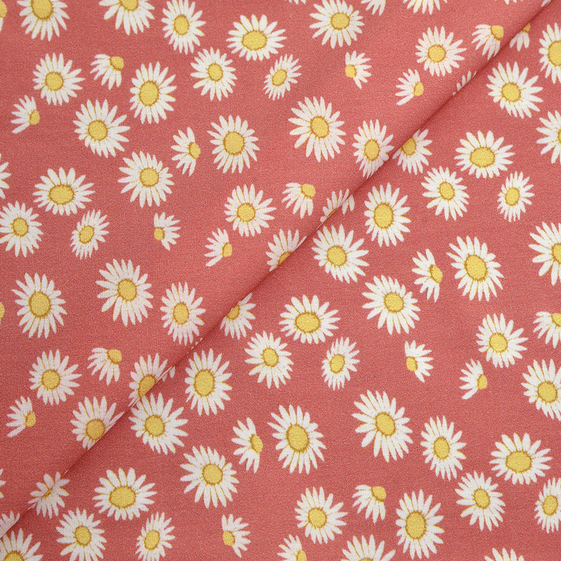 Tela 100% algodón estampado flores margaritas CERTIFICADO GOTS (6 MTRS)
