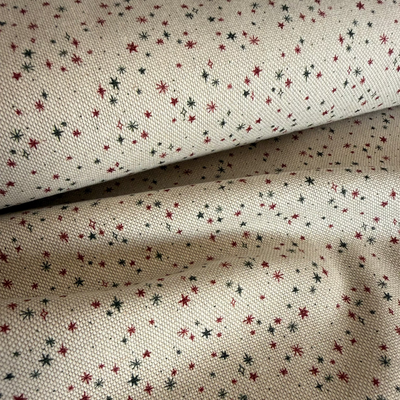 TELA NAVIDAD ALGODÓN ASPECTO LINO ESTRELLITAS