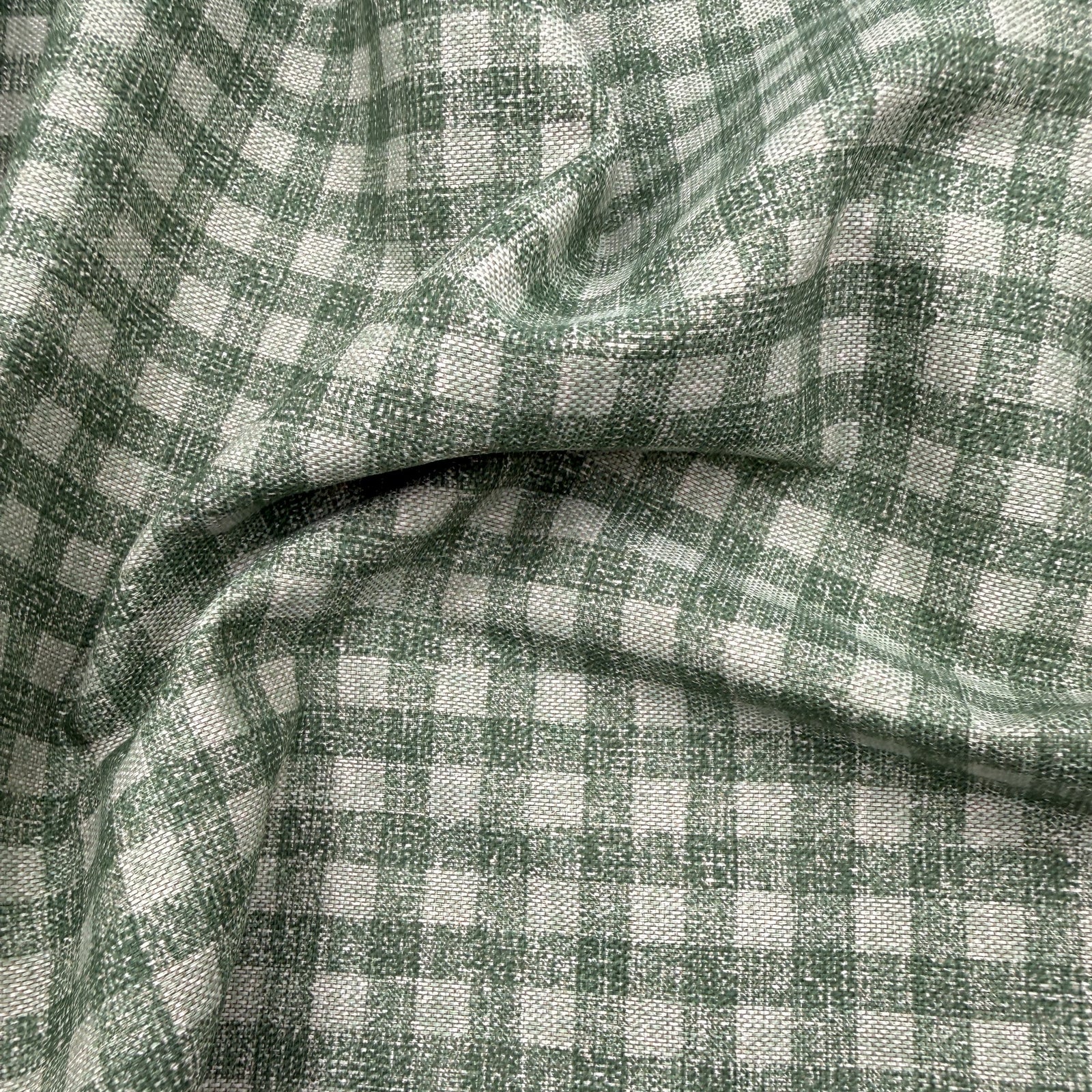 TELA ALGODÓN 100% ASPECTO LINO VICHY VERDE CERTIFICADO GOTS