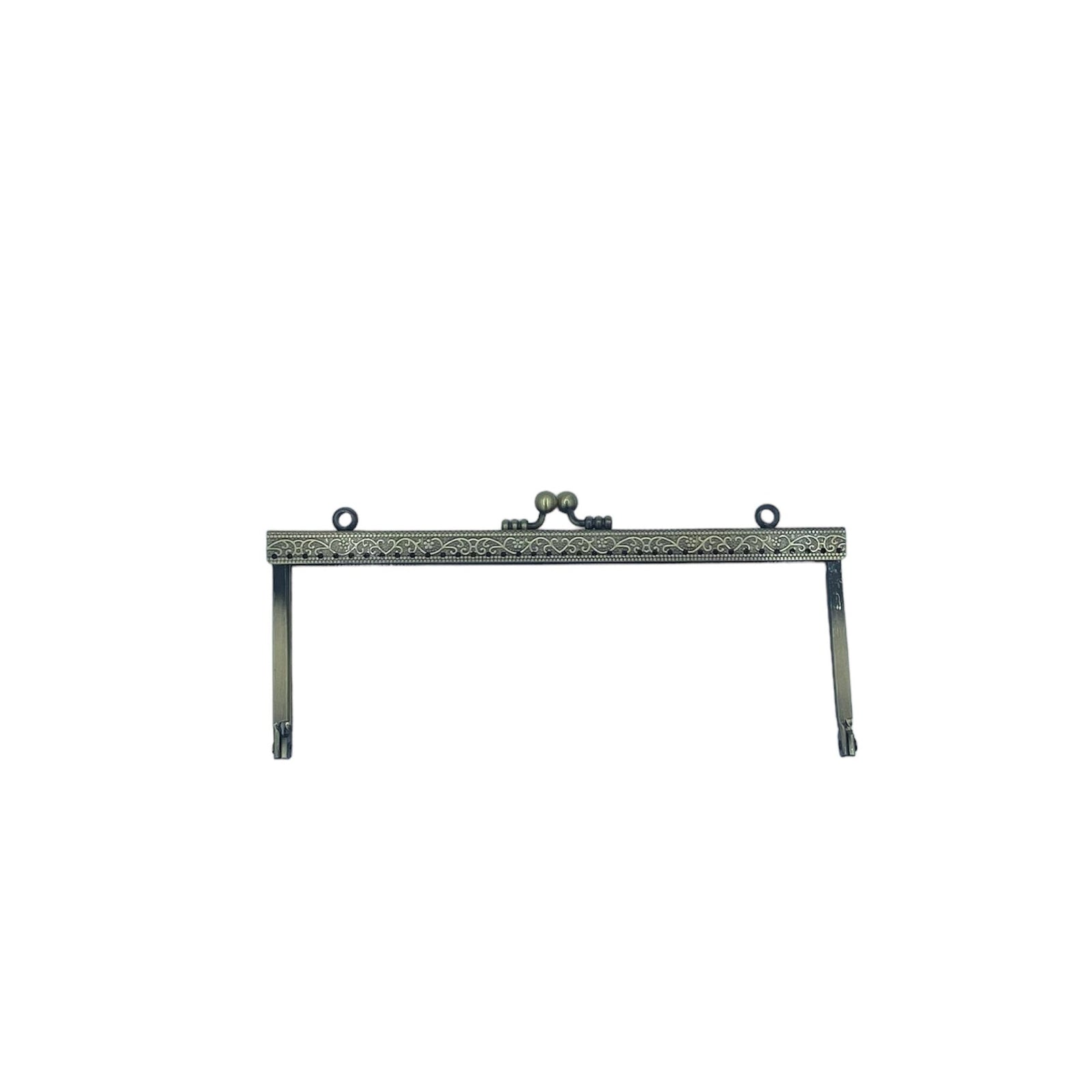 BOQUILLA METALICA PARA MONEDERO/BOLSO. PLATEADA. 19 CM