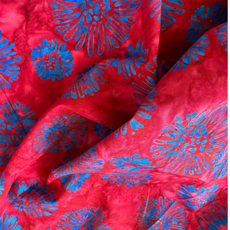 Pack 3 fat quarters tela batik rojos