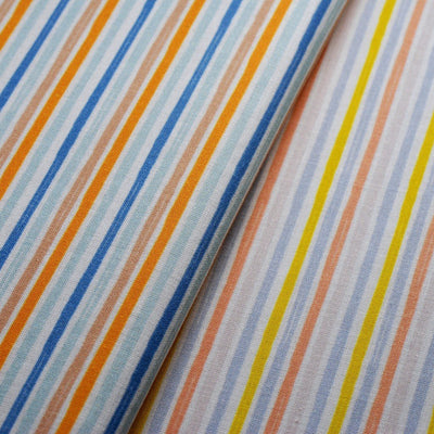 Tela estampada rayas multicolores