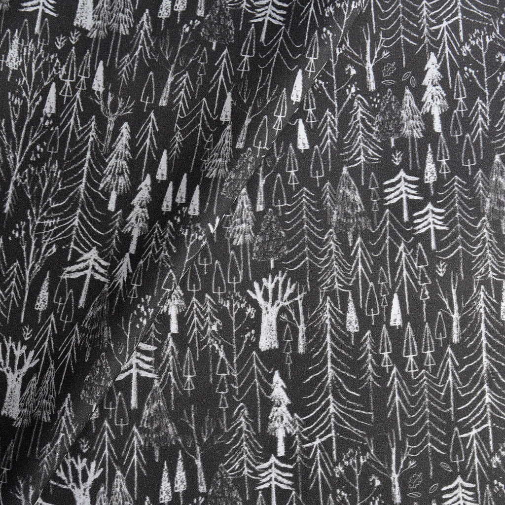 Tela estampada bosque into the wild grafito (CM)